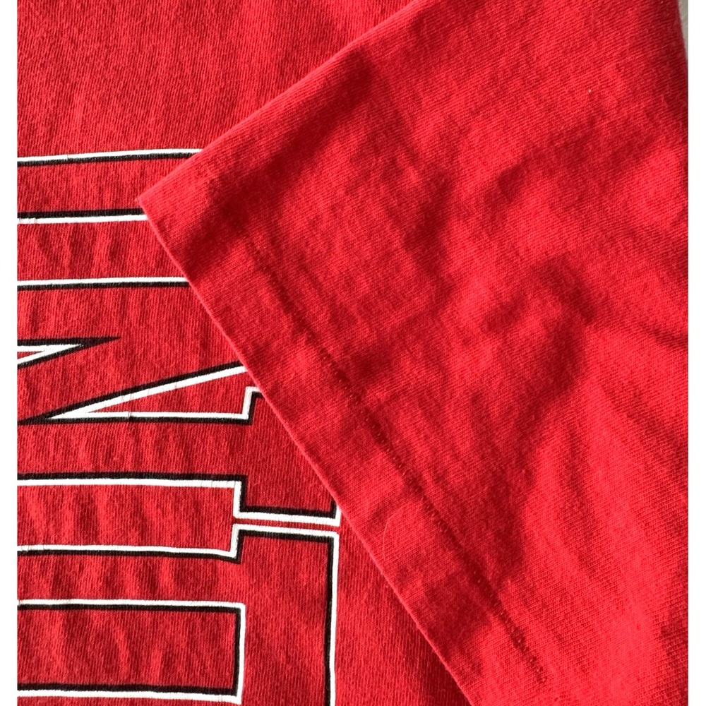 Vtg 90s Indiana Hoosers Shirt XL Hanes Single Stitch Red NCAA Made In USA - Picture 8 of 12